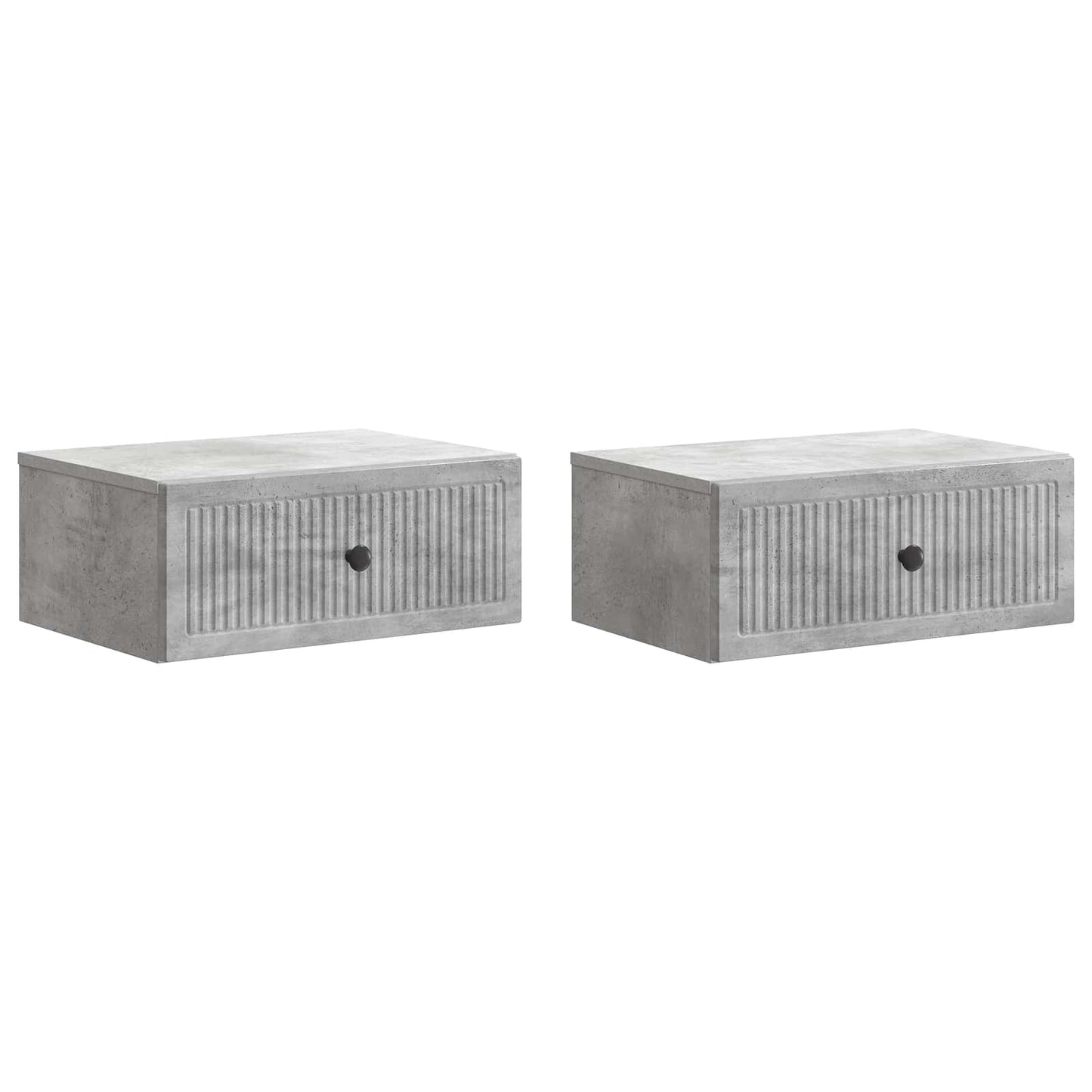 Nattbordskap 2 pcs Betonggrå 49 x 34,5 x 20 cm Konstruert tre