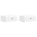 Nattbordskap med skuff 2 pcs Høgglans hvit 49 x 34,5 x 20 cm