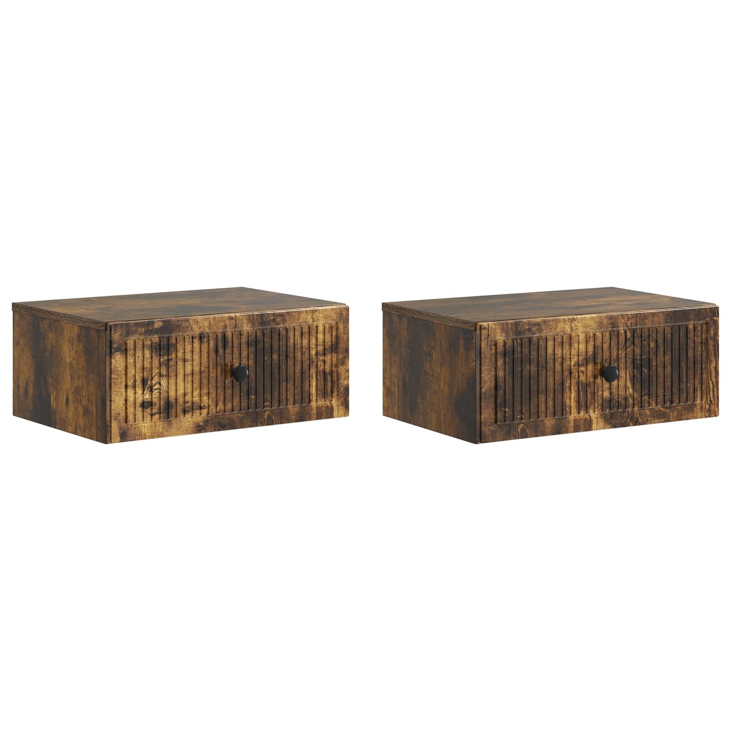 Nattbordskap 2 pcs Røkt Eik 49 x 34,5 x 20 cm Konstruert tre