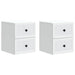 Vegghengt Nattbord 2 pcs Hvit 33 x 34,5 x 40 cm Konstruert tre