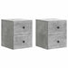 Vegghengt Nattbord med skuff 2 pcs Betonggrå 33 x 34,5 x 40 cm