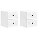 Vegghengt Nattbord 2 pcs Høgglans hvit 33 x 34,5 x 40 cm