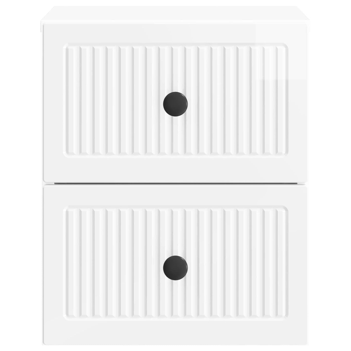 Vegghengt Nattbord 2 pcs Høgglans hvit 33 x 34,5 x 40 cm