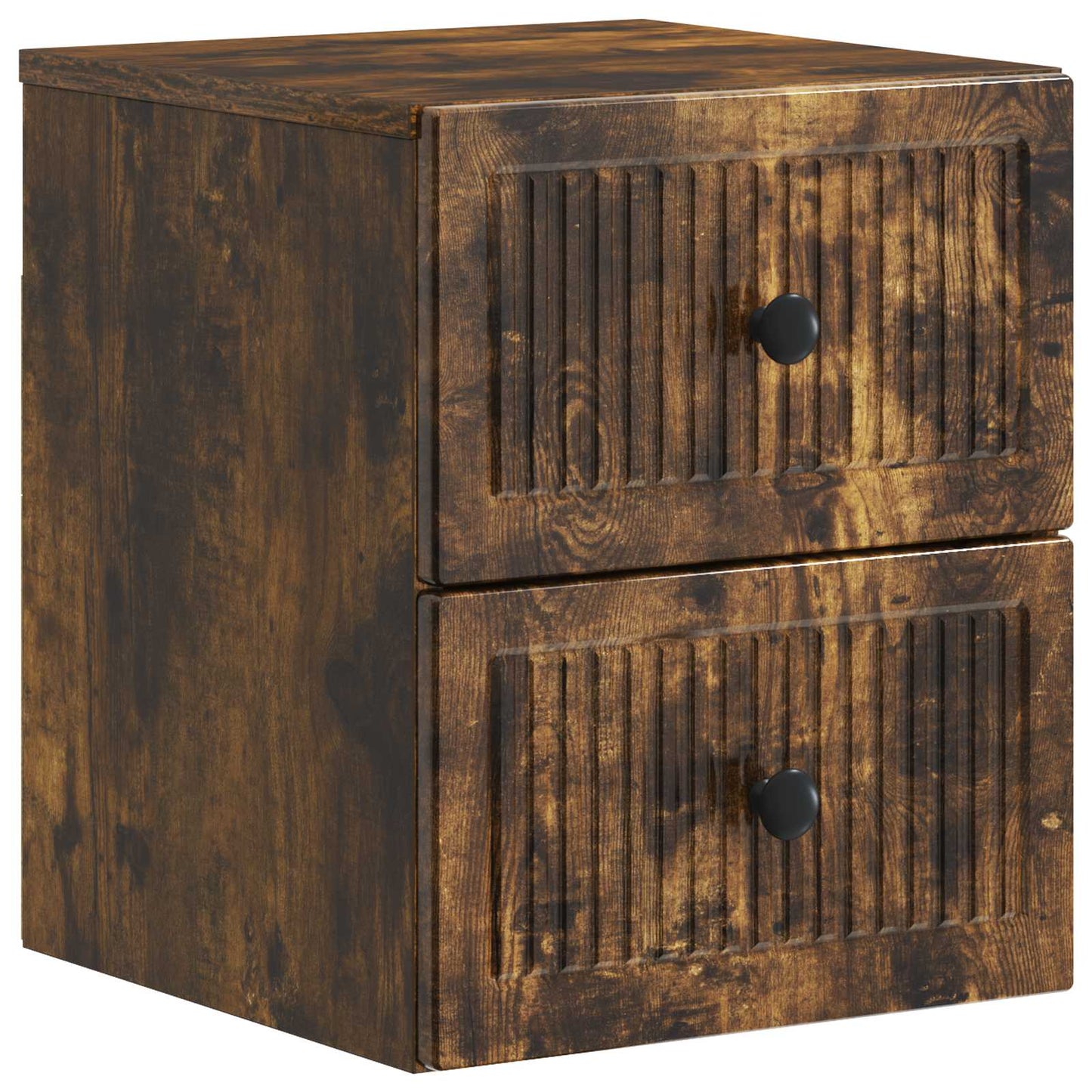 Vegghengt Nattbord med skuff 2 pcs Røkt Eik 33 x 34,5 x 40 cm