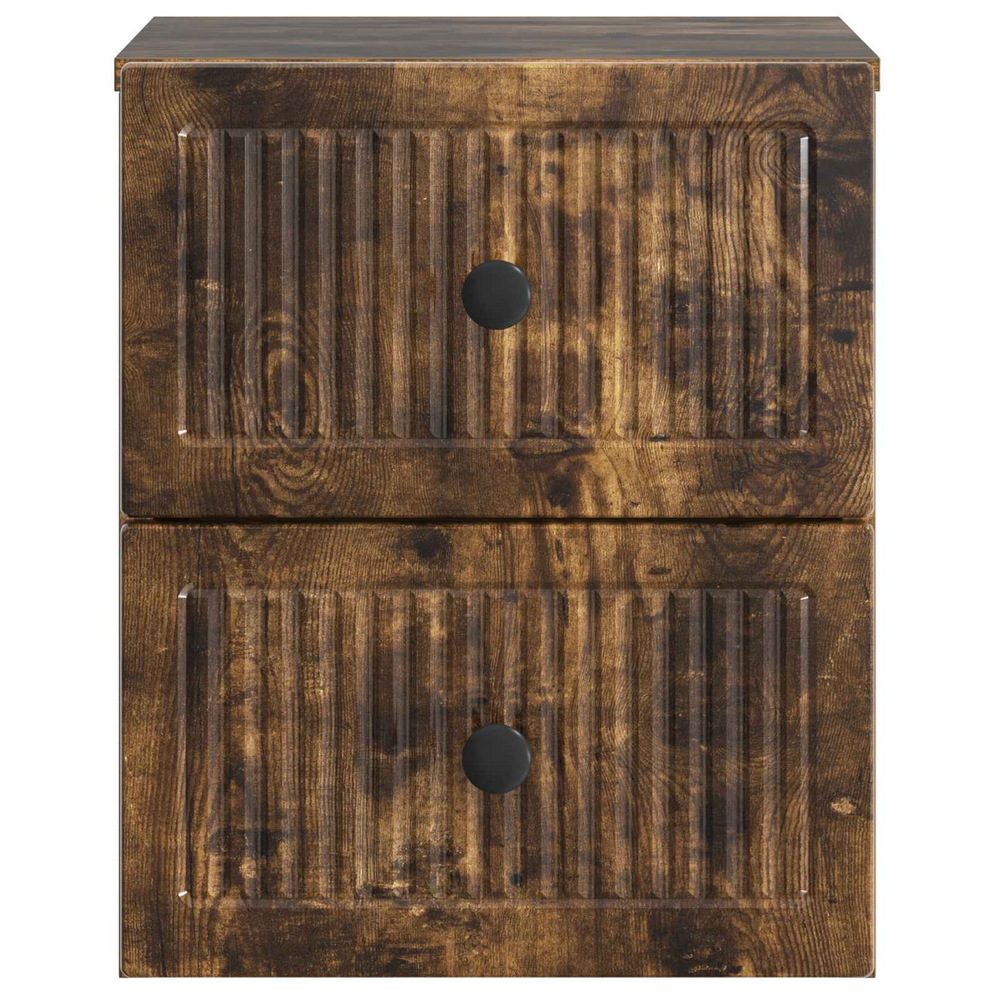 Vegghengt Nattbord med skuff 2 pcs Røkt Eik 33 x 34,5 x 40 cm