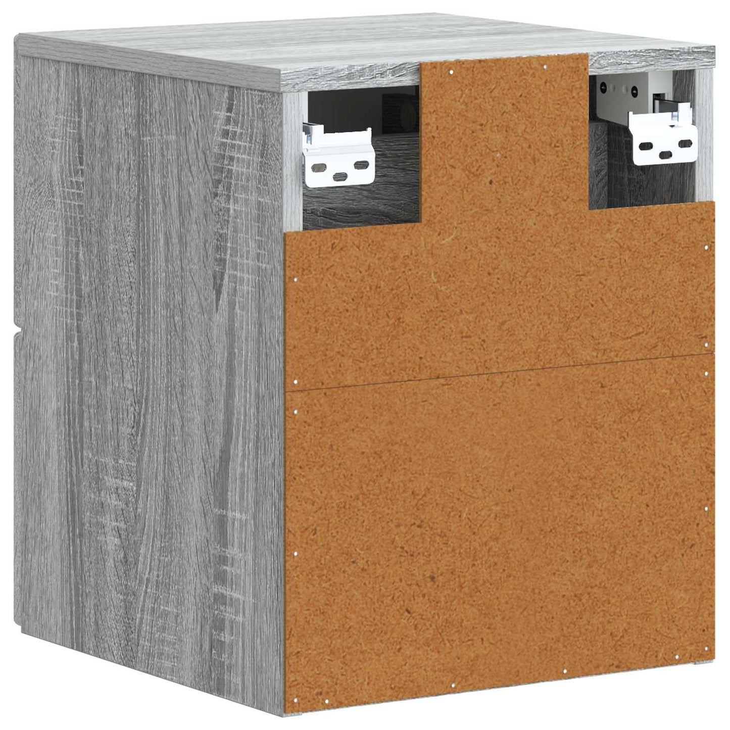 Vegghengt Nattbord med skuff 2 pcs Grå sonoma 33 x 34,5 x 40 cm