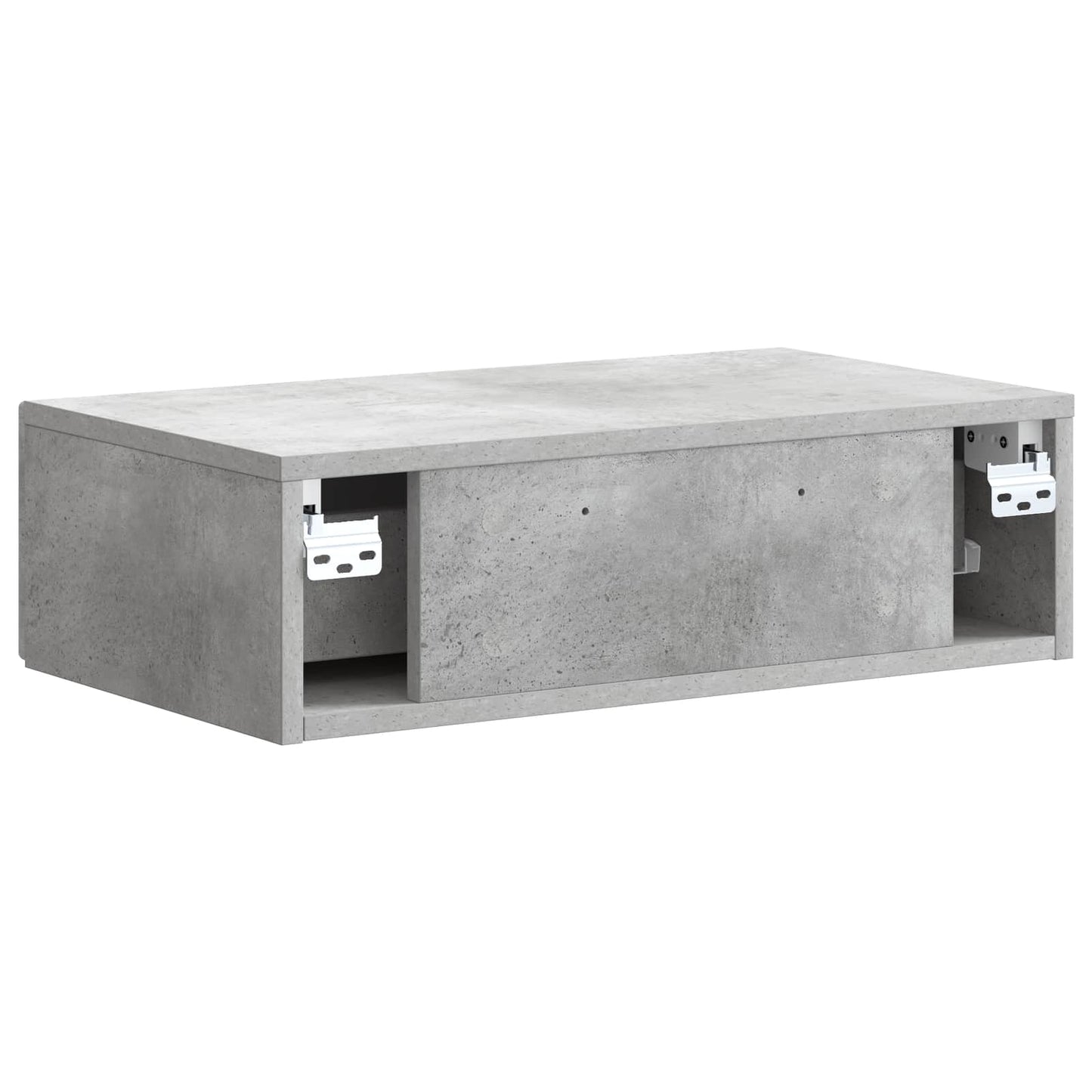 Vegghengt Sidebord Betonggrå 59 x 34,5 x 17 cm Konstruert tre