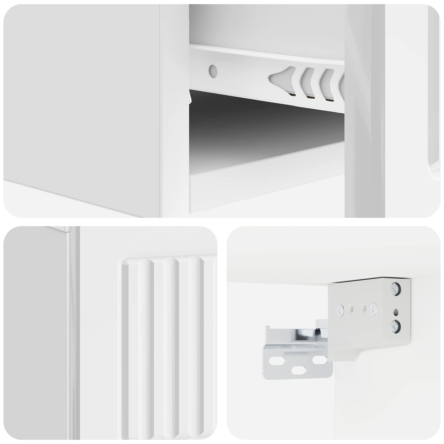 Vegghengt Sidebord Høgglans hvit 59 x 34,5 x 17 cm
