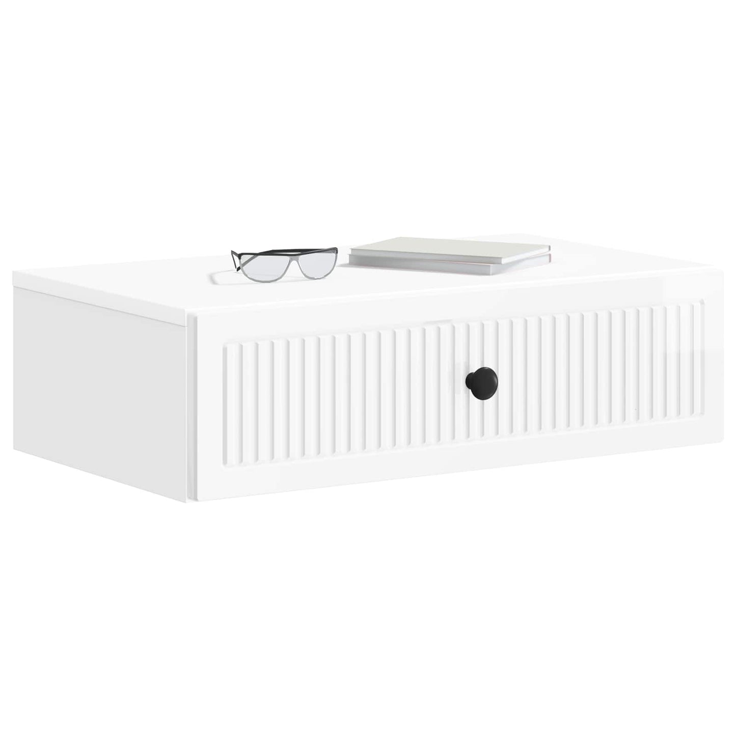 Vegghengt Sidebord Høgglans hvit 59 x 34,5 x 17 cm