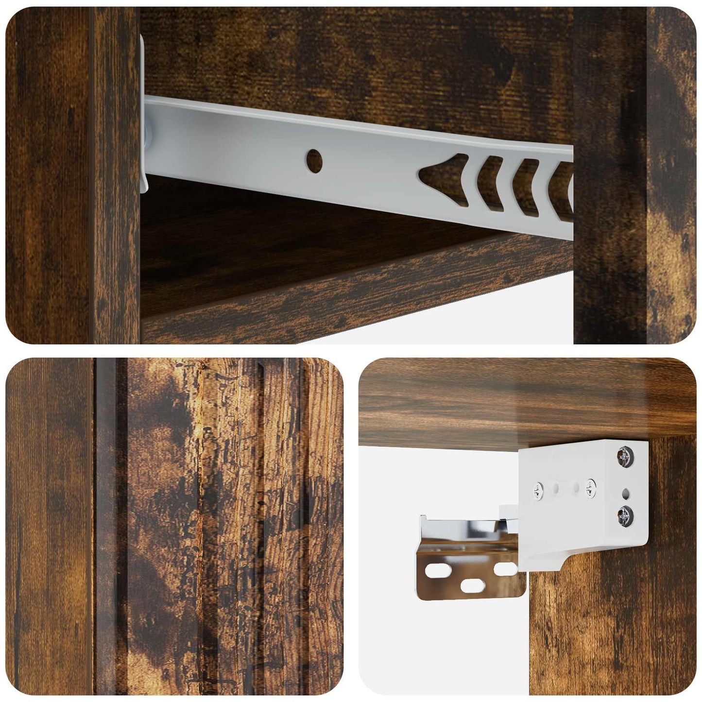 Vegghengt Sidebord Røkt Eik 87,5 x 34,5 x 17 cm Konstruert tre