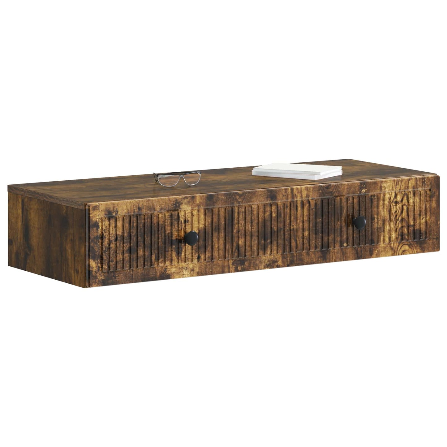 Vegghengt Sidebord Røkt Eik 87,5 x 34,5 x 17 cm Konstruert tre