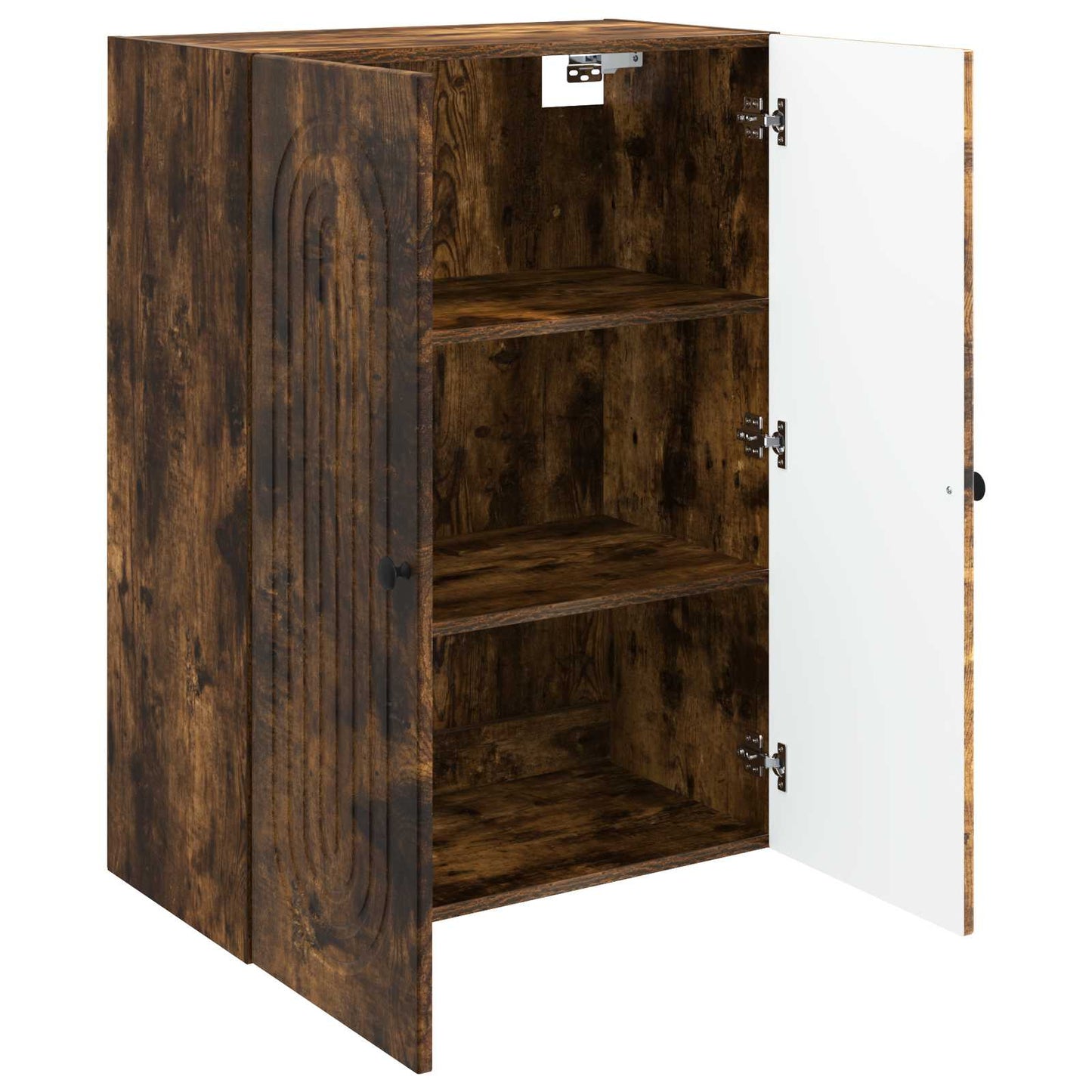 Vegghengt skap Røkt Eik 66 x 34,5 x 90 cm Konstruert tre