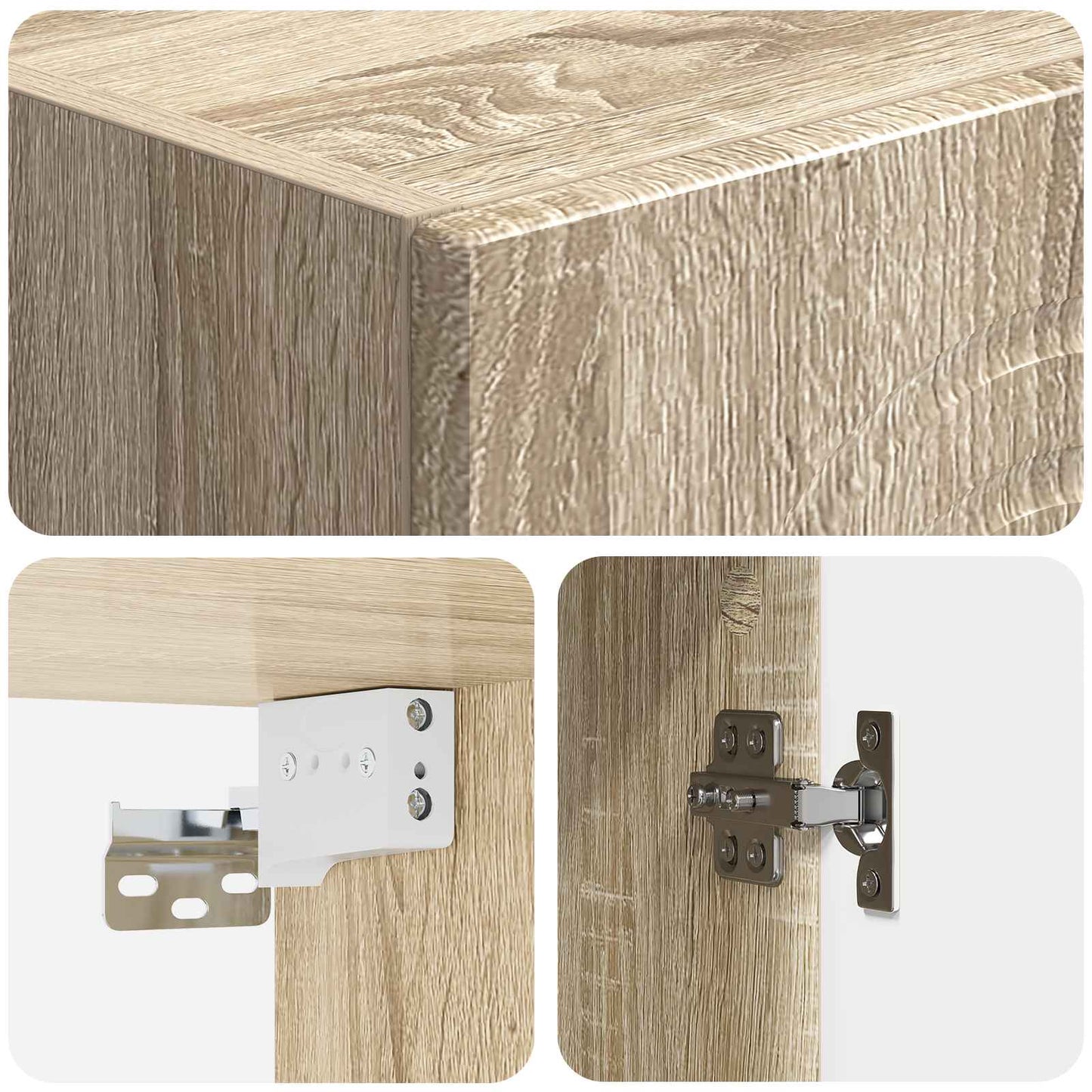 Vegghengt skap Sonoma eik 33 x 34,5 x 90 cm Konstruert tre