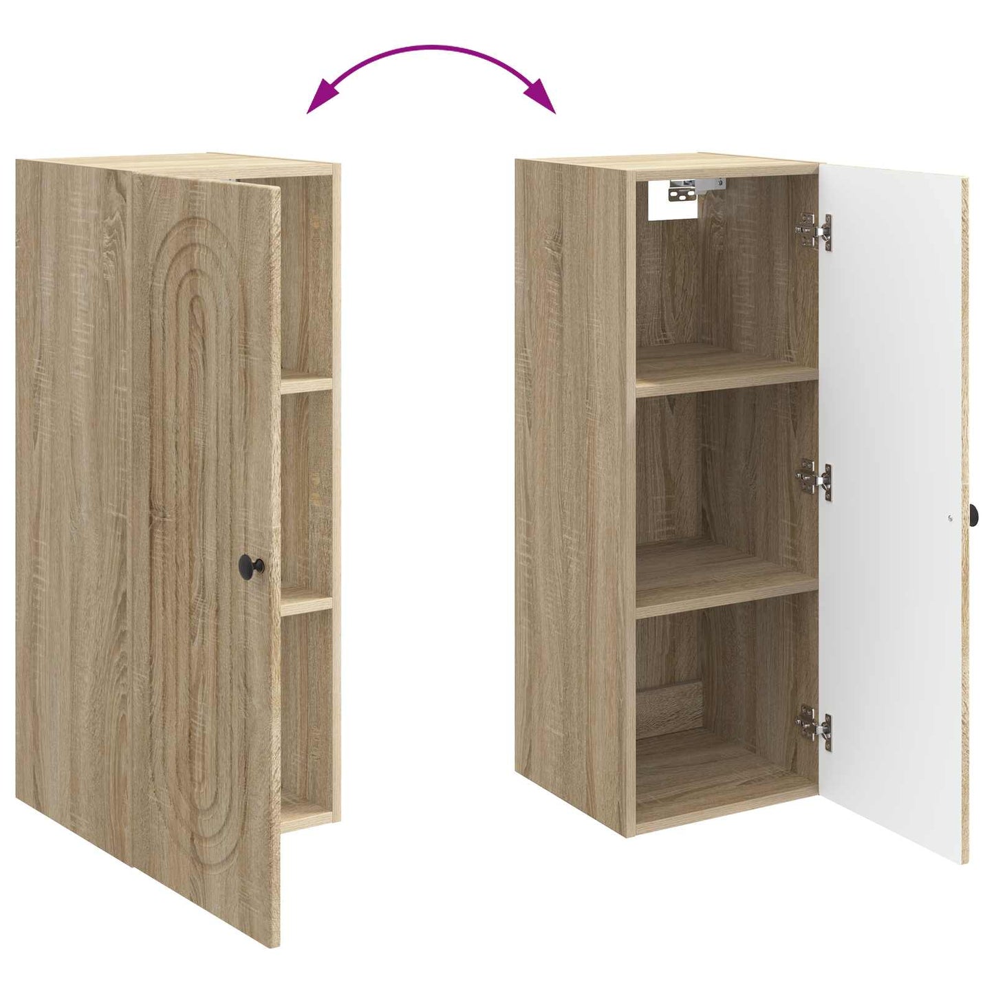 Vegghengt skap Sonoma eik 33 x 34,5 x 90 cm Konstruert tre