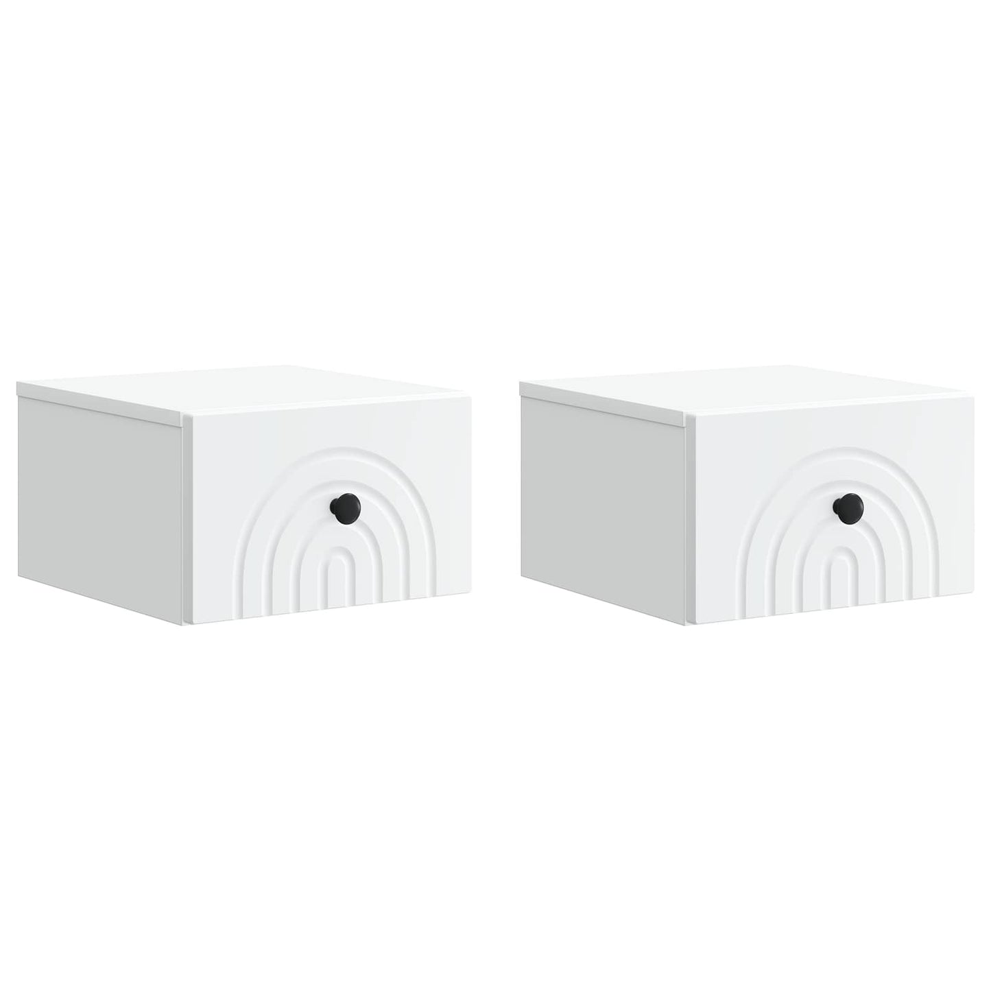 Vegghengt Nattbord 2 pcs Hvit 33 x 34,5 x 20 cm Konstruert tre