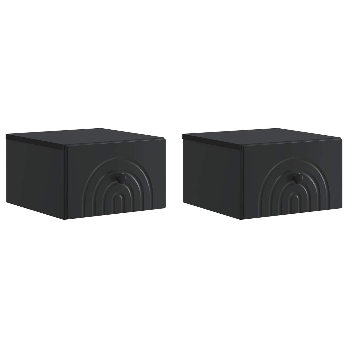 Vegghengt Nattbord 2 pcs Svart 33 x 34,5 x 20 cm Konstruert tre