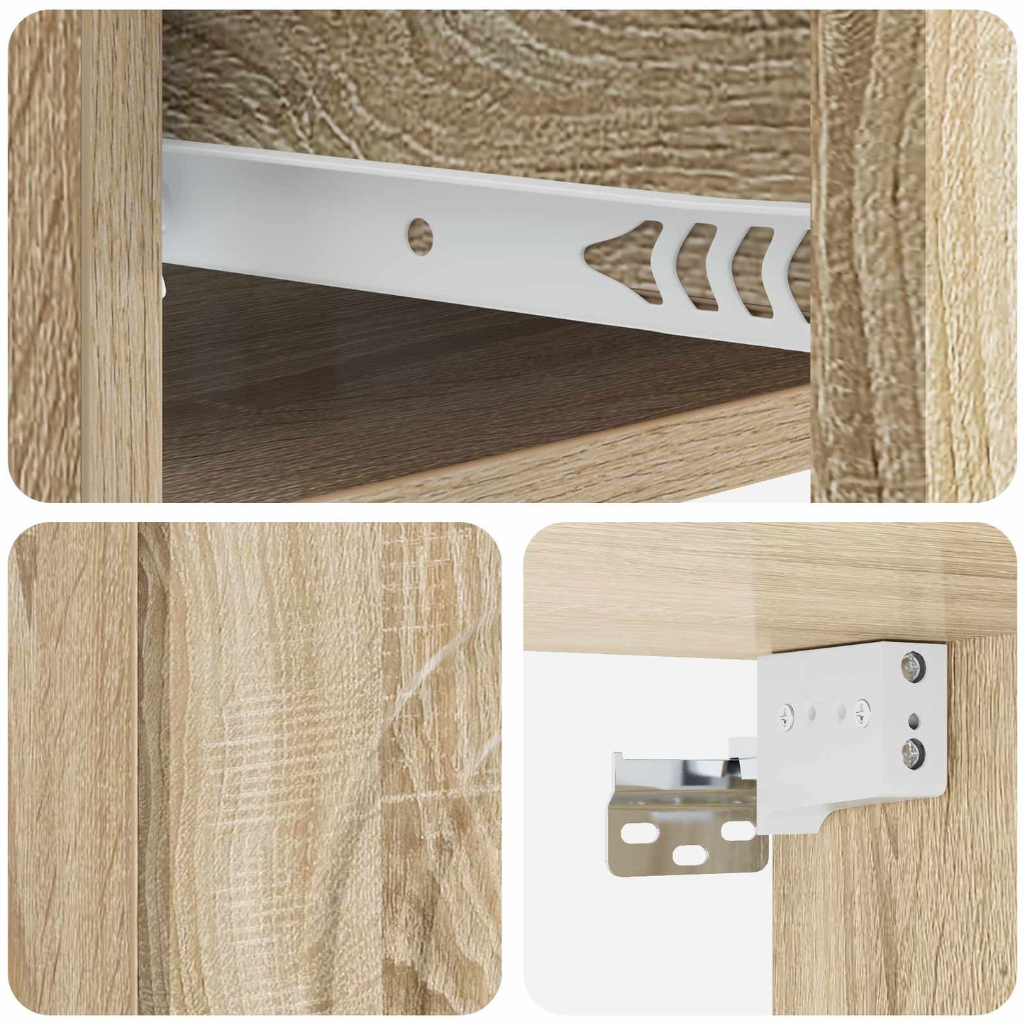 Vegghengt Nattbord Sonoma eik 33 x 34,5 x 20 cm Konstruert tre