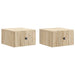 Vegghengt Nattbord med skuff 2 pcs Sonoma eik 33 x 34,5 x 20 cm