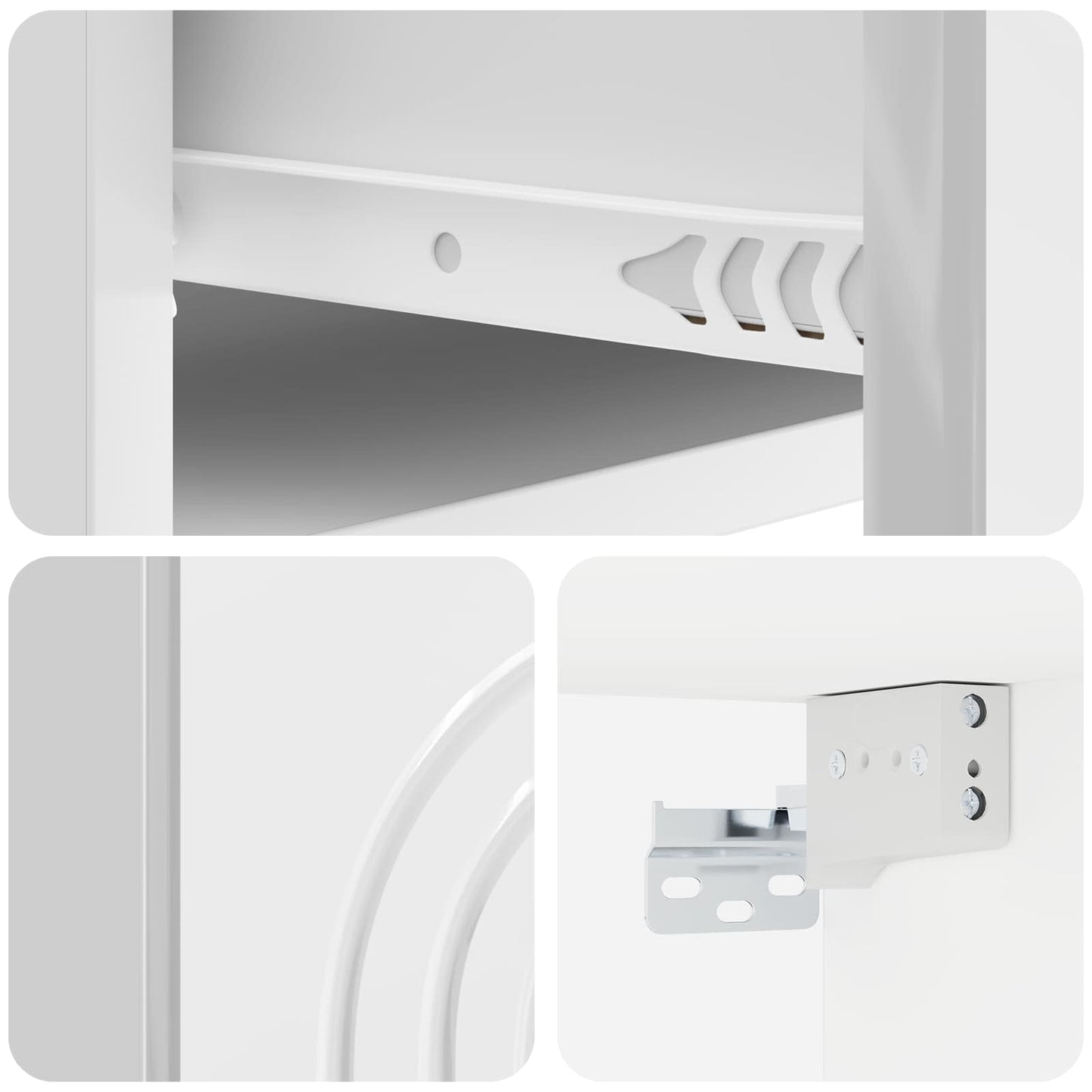 Vegghengt Nattbord 2 pcs Høgglans hvit 33 x 34,5 x 20 cm