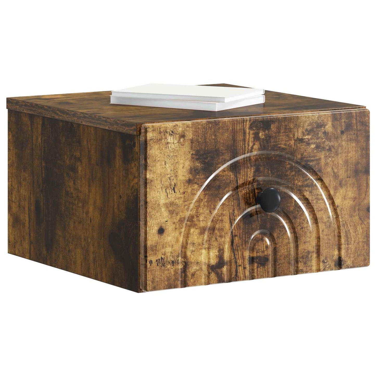 Vegghengt Nattbord Røkt Eik 33 x 34,5 x 20 cm Konstruert tre
