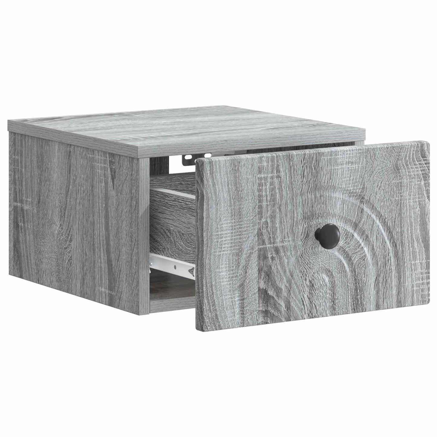 Vegghengt Nattbord med skuff 2 pcs Grå sonoma 33 x 34,5 x 20 cm
