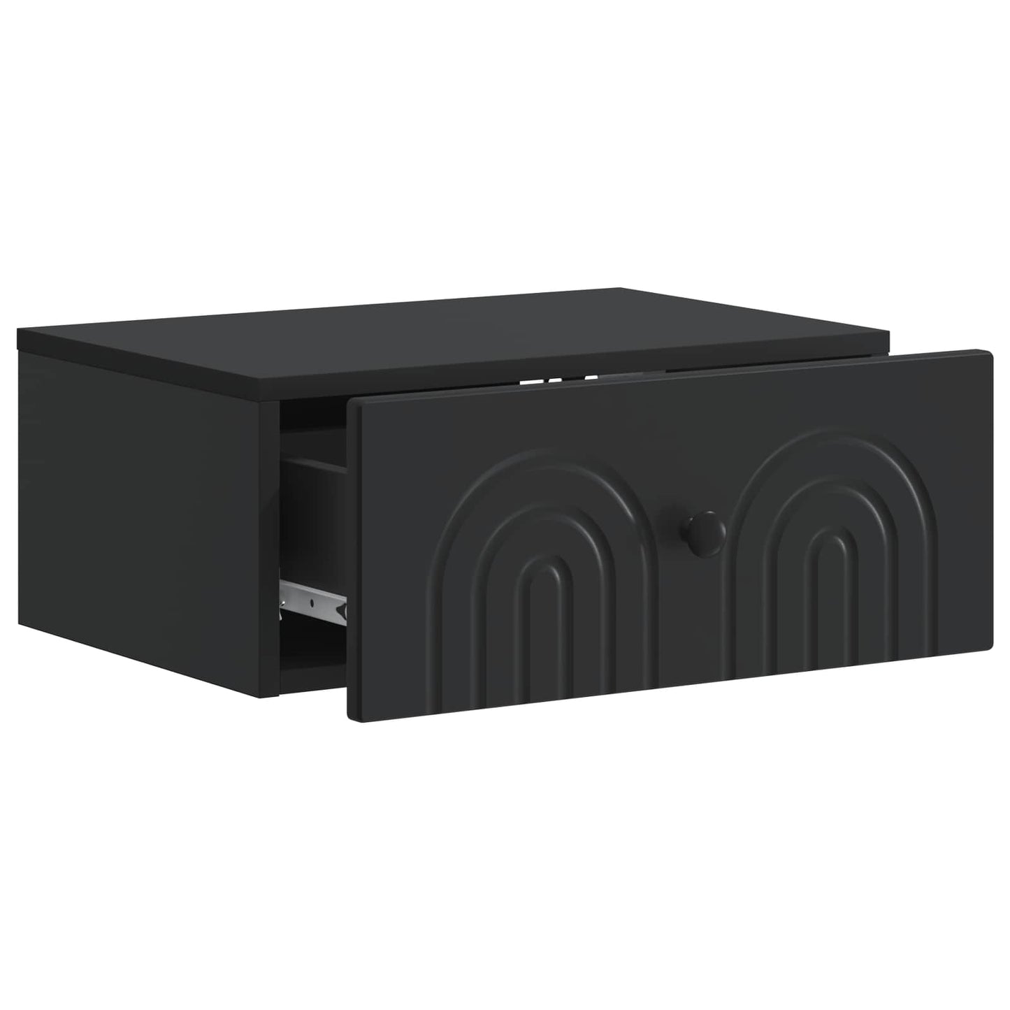 Vegghengt Nattbord Svart 49 x 34,5 x 20 cm Konstruert tre
