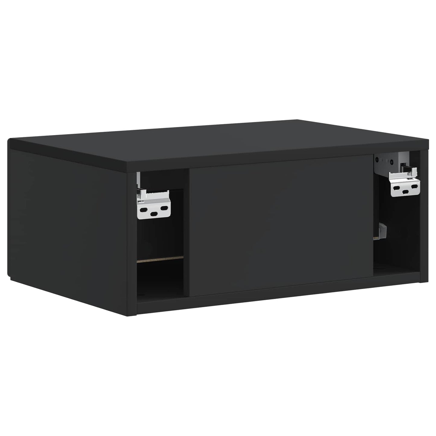 Vegghengt Nattbord Svart 49 x 34,5 x 20 cm Konstruert tre
