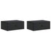 Vegghengt Nattbord 2 pcs Svart 49 x 34,5 x 20 cm Konstruert tre
