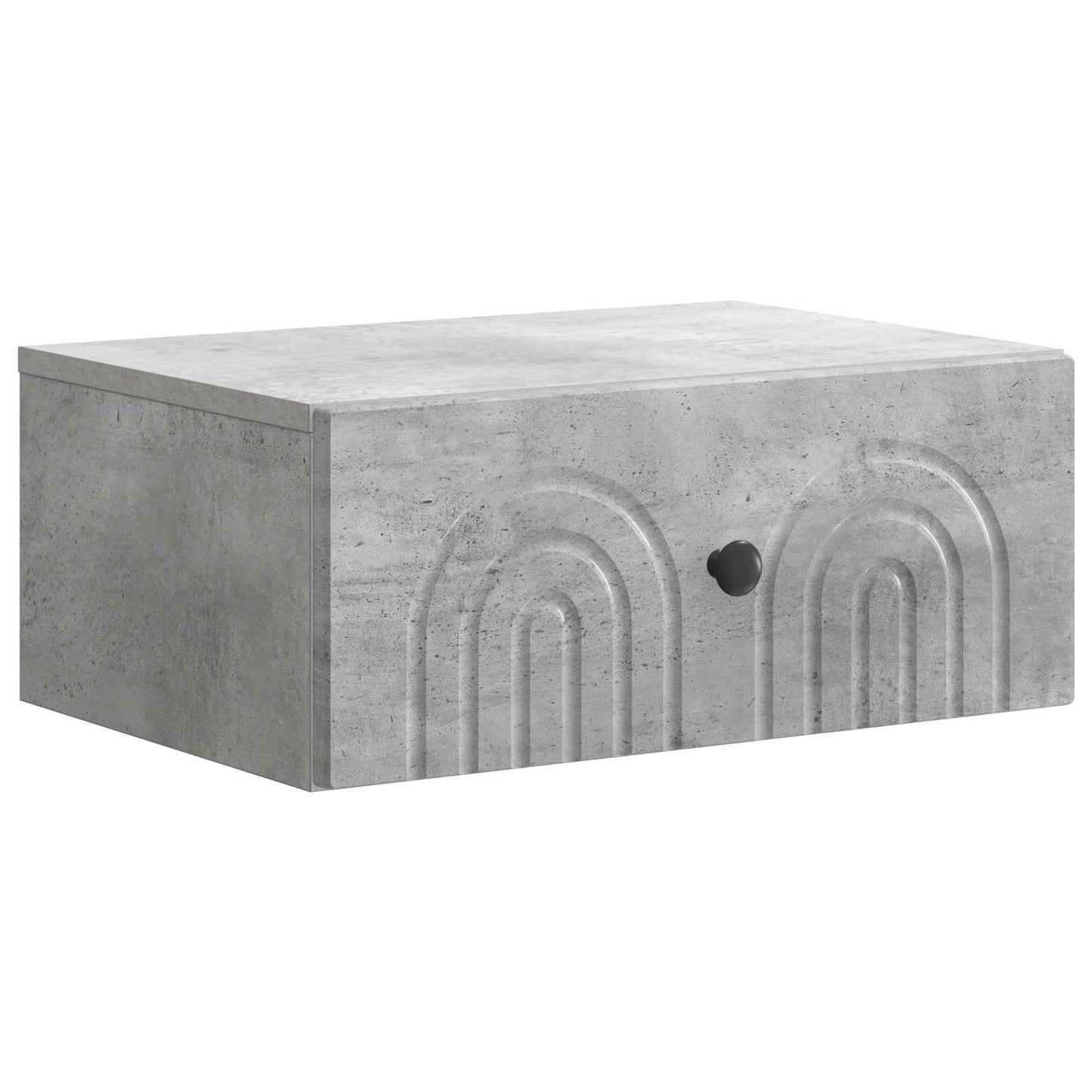 Vegghengt Nattbord med skuff 2 pcs Betonggrå 49 x 34,5 x 20 cm