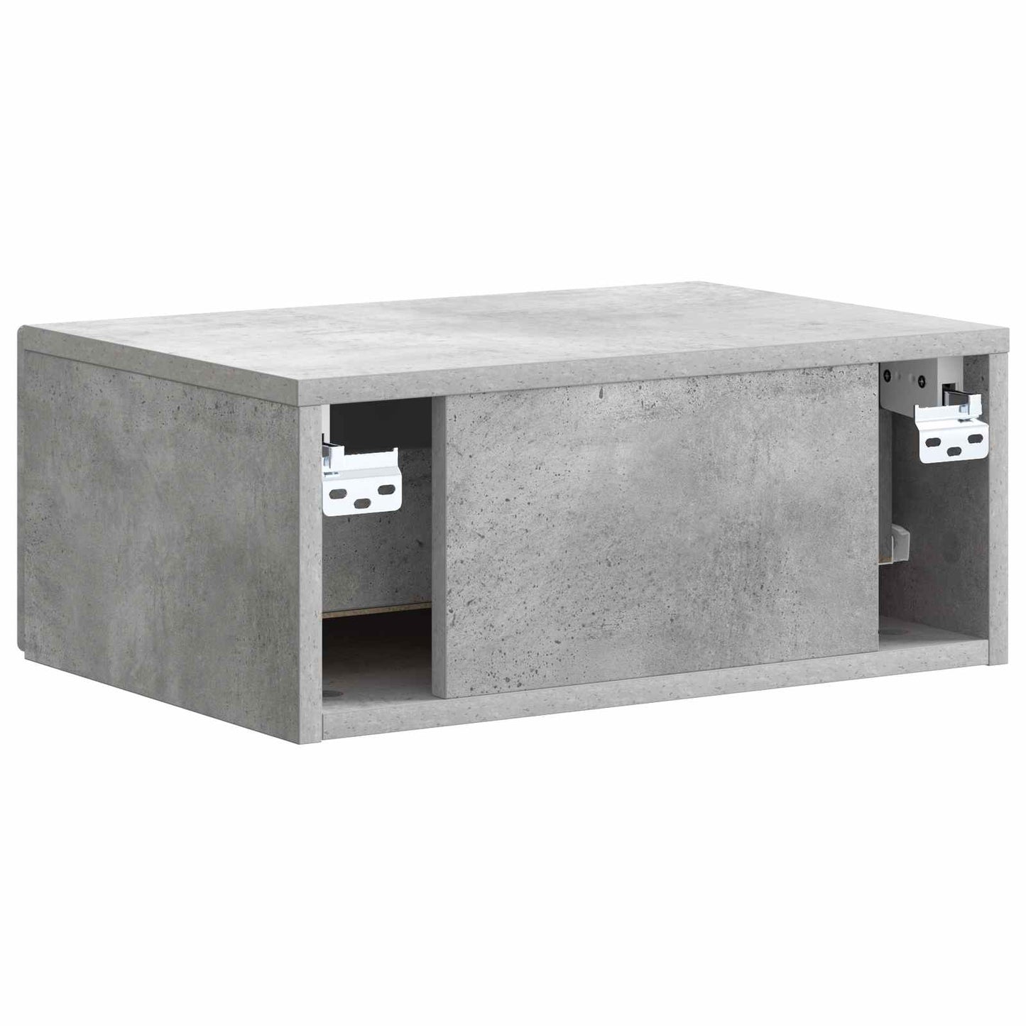 Vegghengt Nattbord med skuff 2 pcs Betonggrå 49 x 34,5 x 20 cm