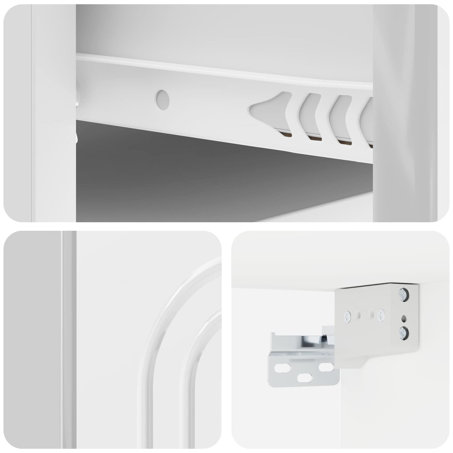 Vegghengt Nattbord 2 pcs Høgglans hvit 49 x 34,5 x 20 cm