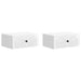 Vegghengt Nattbord 2 pcs Høgglans hvit 49 x 34,5 x 20 cm