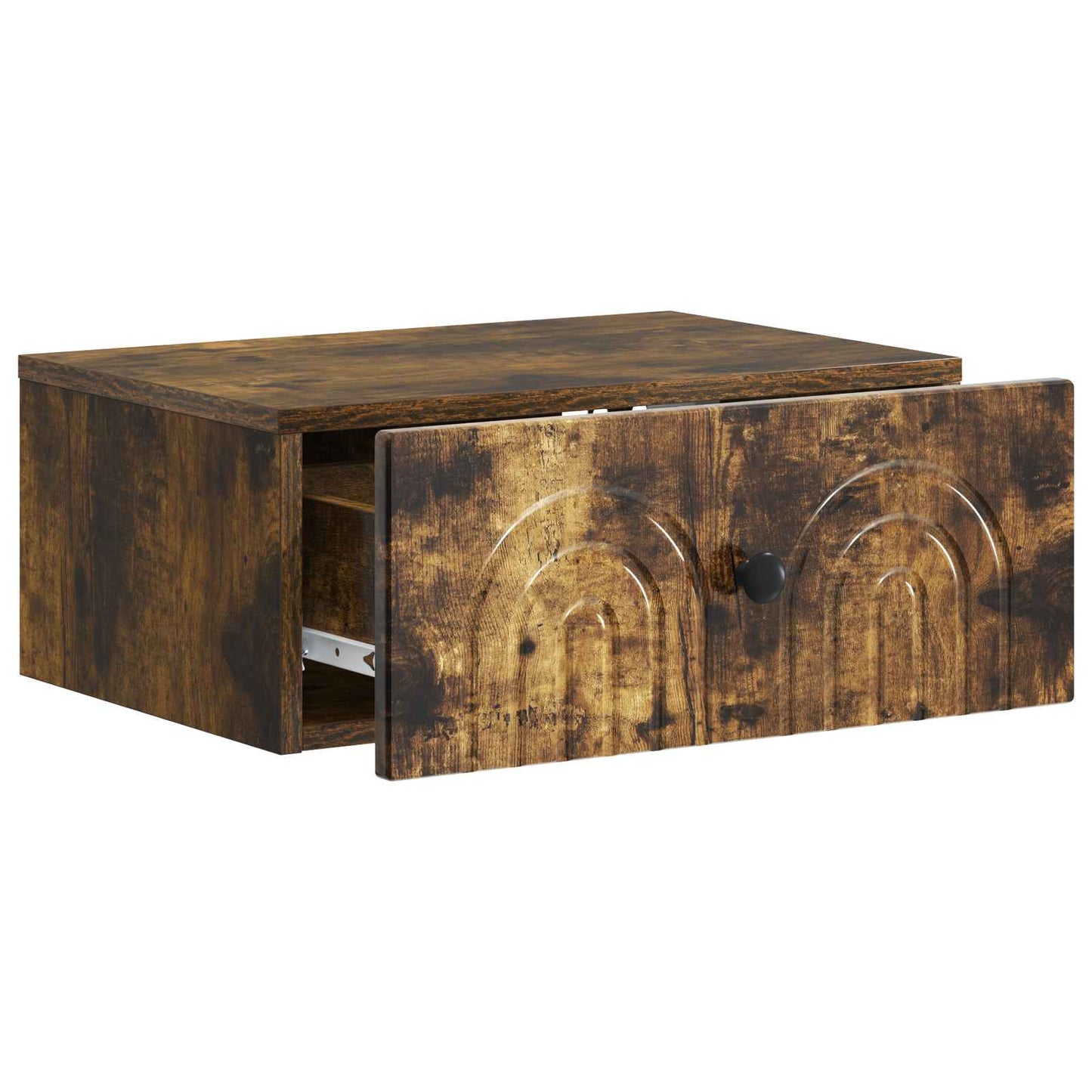 Vegghengt Nattbord Røkt Eik 49 x 34,5 x 20 cm Konstruert tre