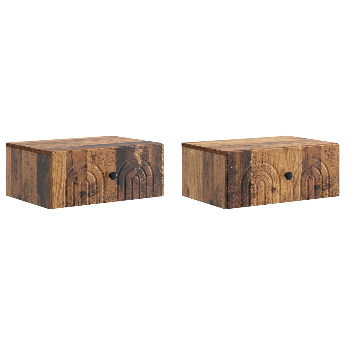 Vegghengt Nattbord 2 pcs Gammelt tre 49 x 34,5 x 20 cm