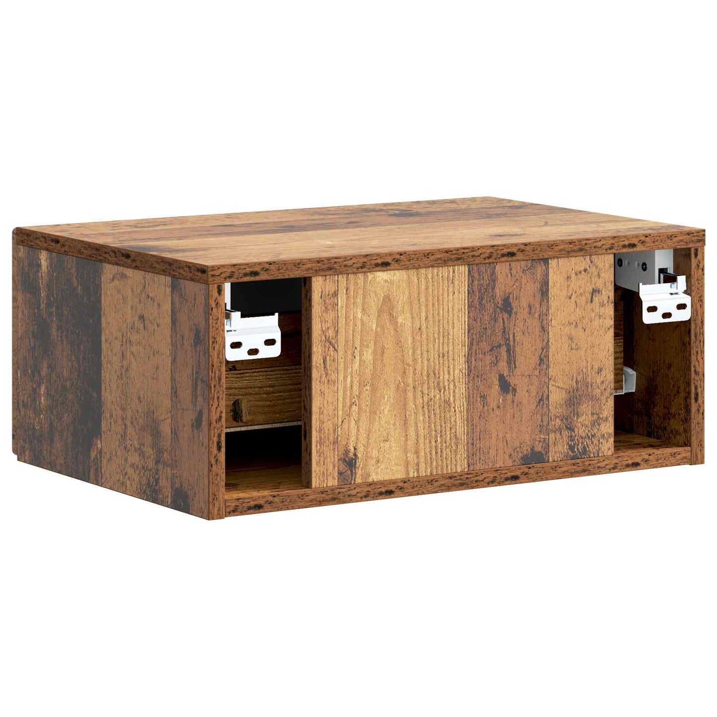 Vegghengt Nattbord 2 pcs Gammelt tre 49 x 34,5 x 20 cm