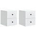 Vegghengt Nattbord 2 pcs Hvit 33 x 34,5 x 40 cm Konstruert tre