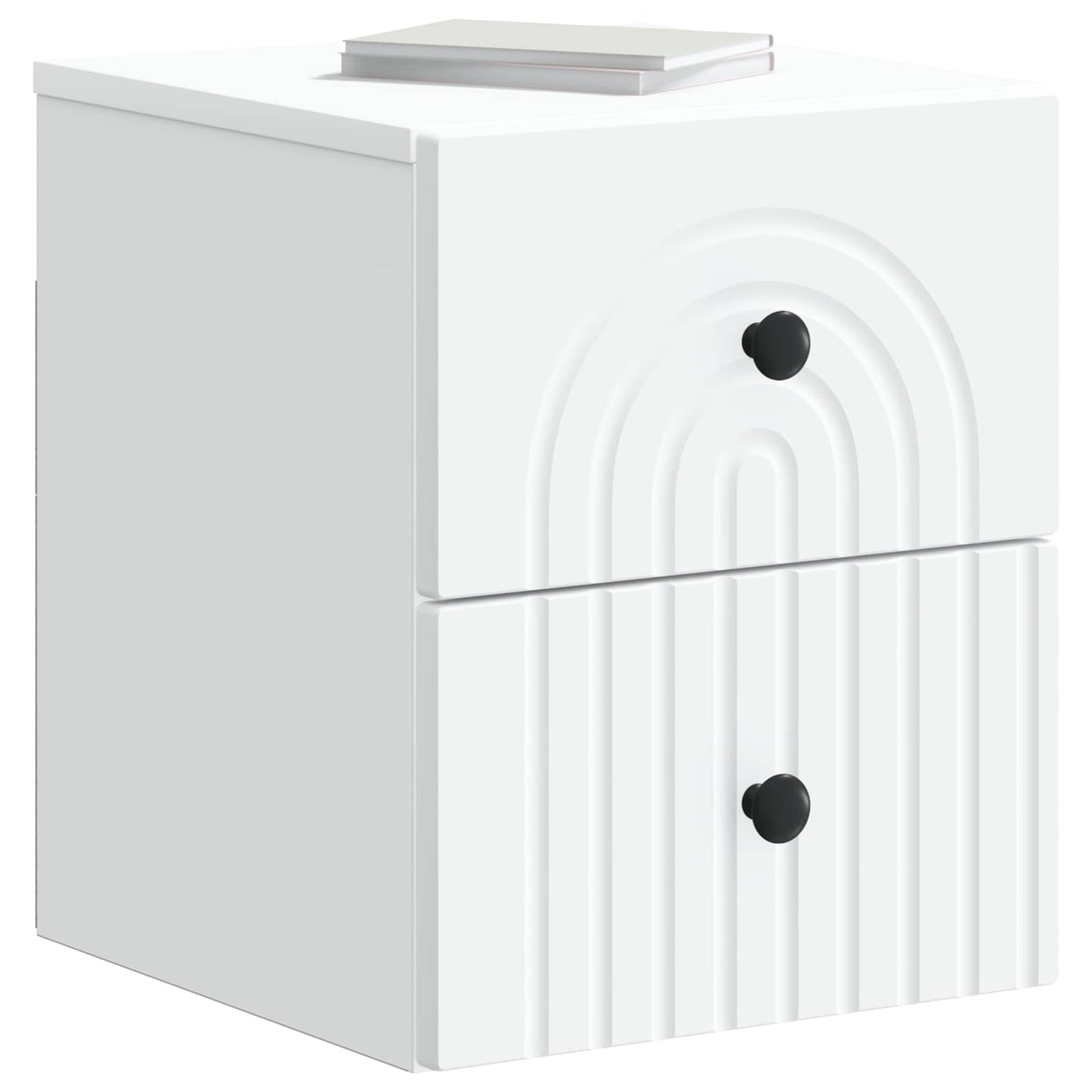 Vegghengt Nattbord 2 pcs Hvit 33 x 34,5 x 40 cm Konstruert tre