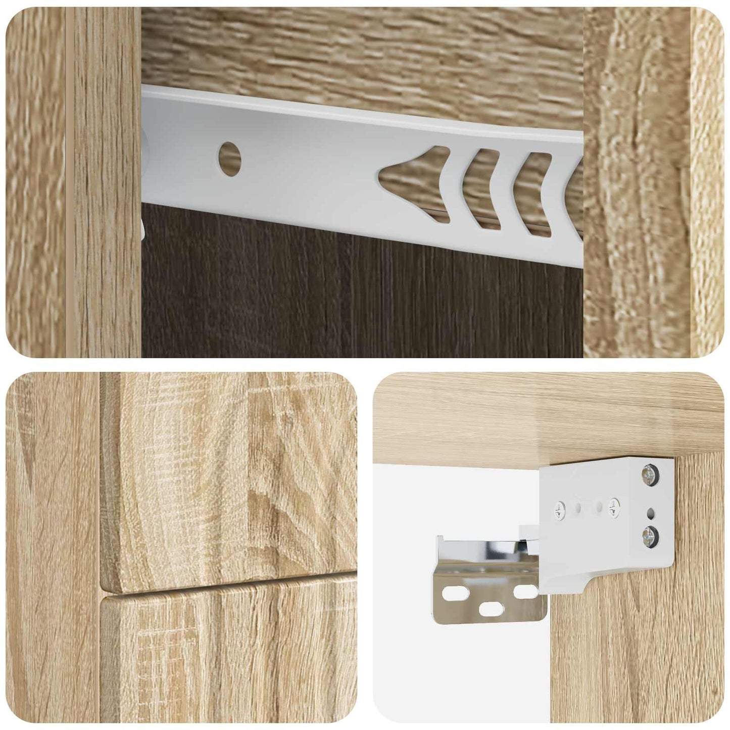 Vegghengt Nattbord Sonoma eik 33 x 34,5 x 40 cm Konstruert tre