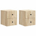 Vegghengt Nattbord med skuff 2 pcs Sonoma eik 33 x 34,5 x 40 cm