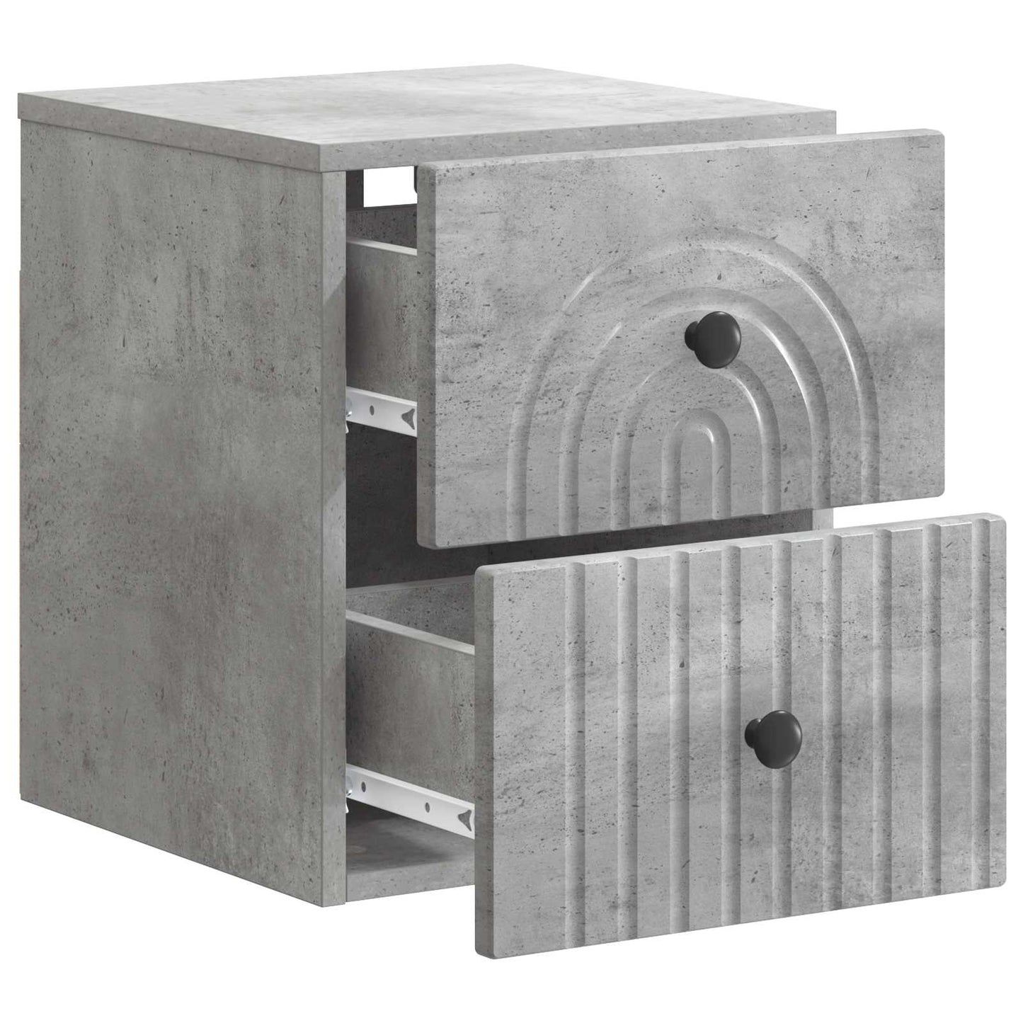 Vegghengt Nattbord Betonggrå 33 x 34,5 x 40 cm Konstruert tre