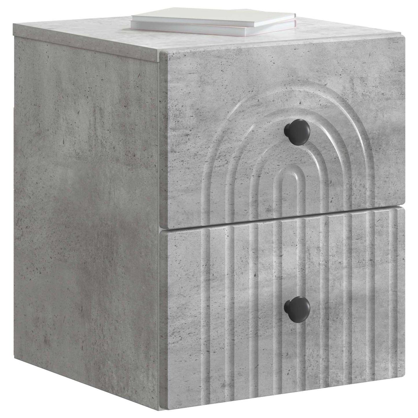 Vegghengt Nattbord Betonggrå 33 x 34,5 x 40 cm Konstruert tre