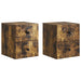 Vegghengt Nattbord med skuff 2 pcs Røkt Eik 33 x 34,5 x 40 cm