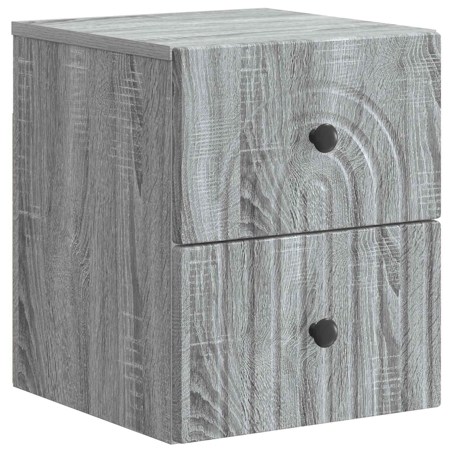 Vegghengt Nattbord med skuff 2 pcs Grå sonoma 33 x 34,5 x 40 cm