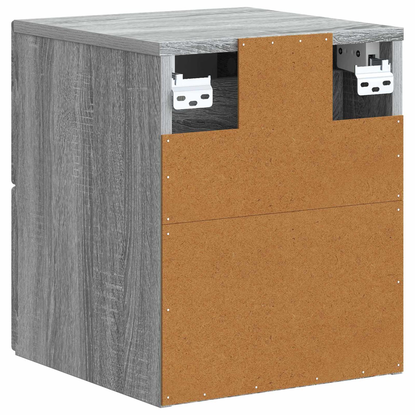 Vegghengt Nattbord med skuff 2 pcs Grå sonoma 33 x 34,5 x 40 cm