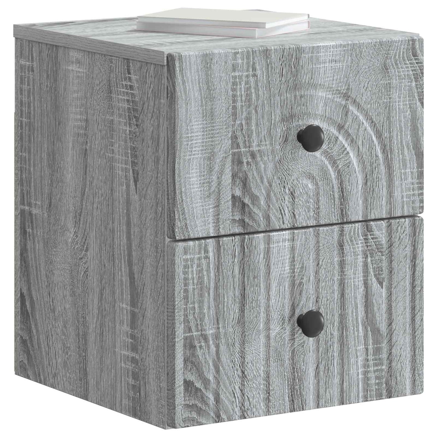 Vegghengt Nattbord med skuff 2 pcs Grå sonoma 33 x 34,5 x 40 cm