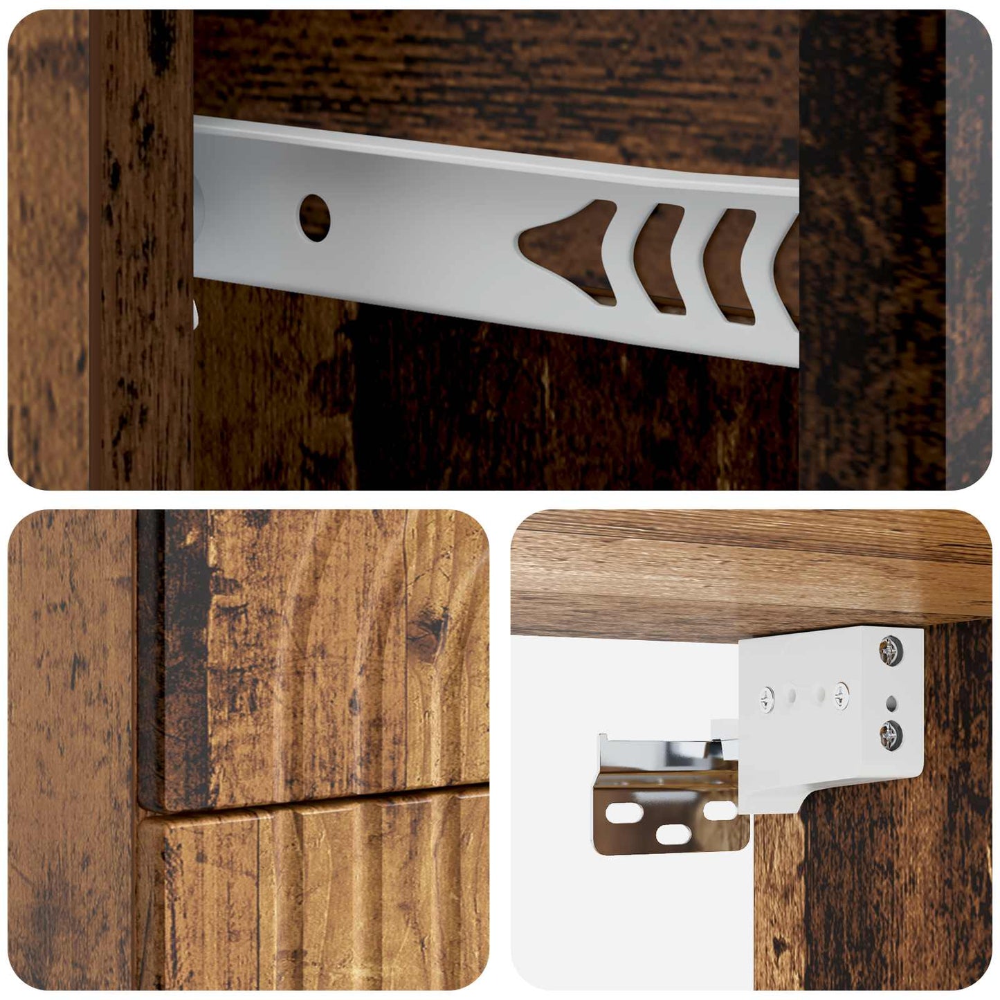 Vegghengt Nattbord Gammelt tre 33 x 34,5 x 40 cm Konstruert tre
