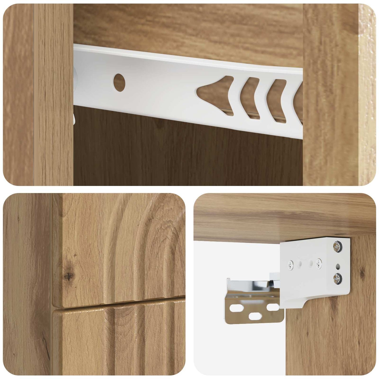 Vegghengt Nattbord Artisan eik 33 x 34,5 x 40 cm Konstruert tre