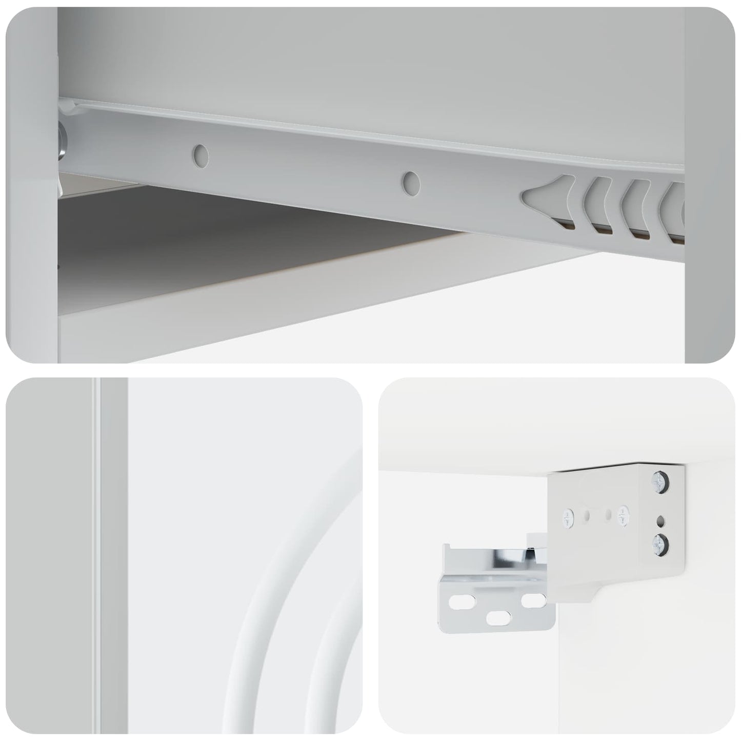 Vegghengt Sidebord Hvit 59 x 34,5 x 17 cm Konstruert tre