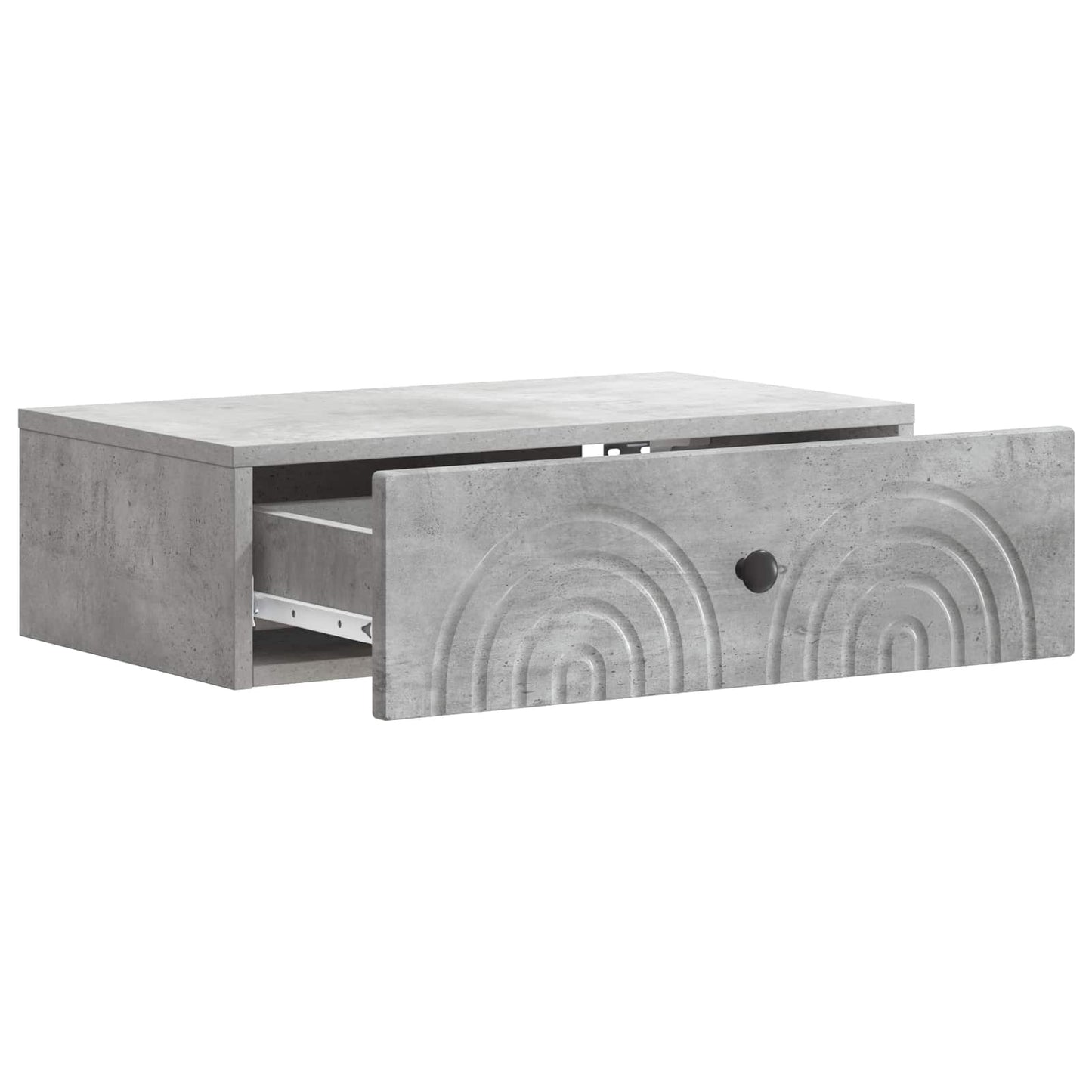 Vegghengt Sidebord Betonggrå 59 x 34,5 x 17 cm Konstruert tre