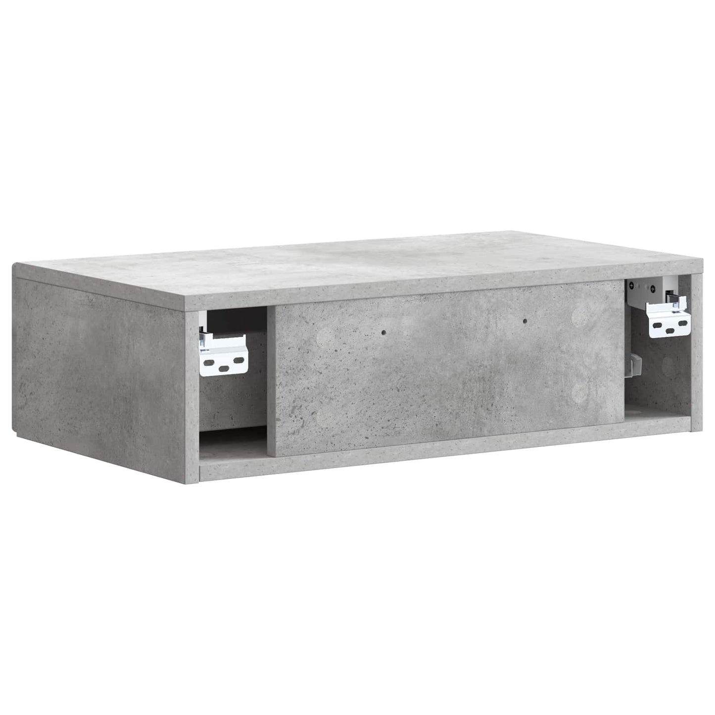 Vegghengt Sidebord Betonggrå 59 x 34,5 x 17 cm Konstruert tre